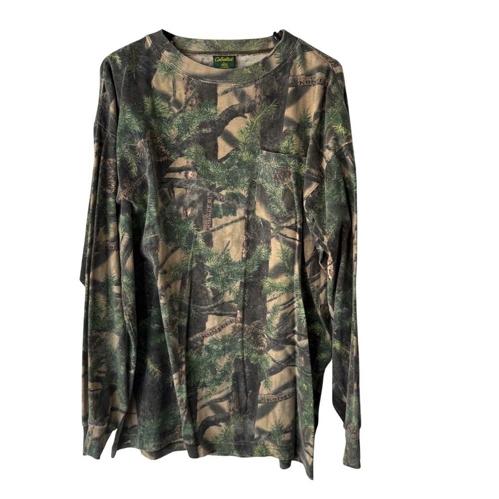 Cabelas Vintage Mens Camo Long‎ Sleeve Shirt Realtree Hunting Size L Outdoor